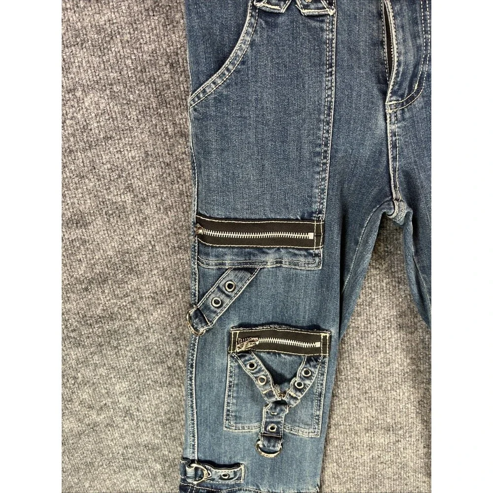 NWT Tripp NYC DS4966 Low Rise Grommet Zipper Punk Goth Denim Jeans Indigo - Picture 5 of 15